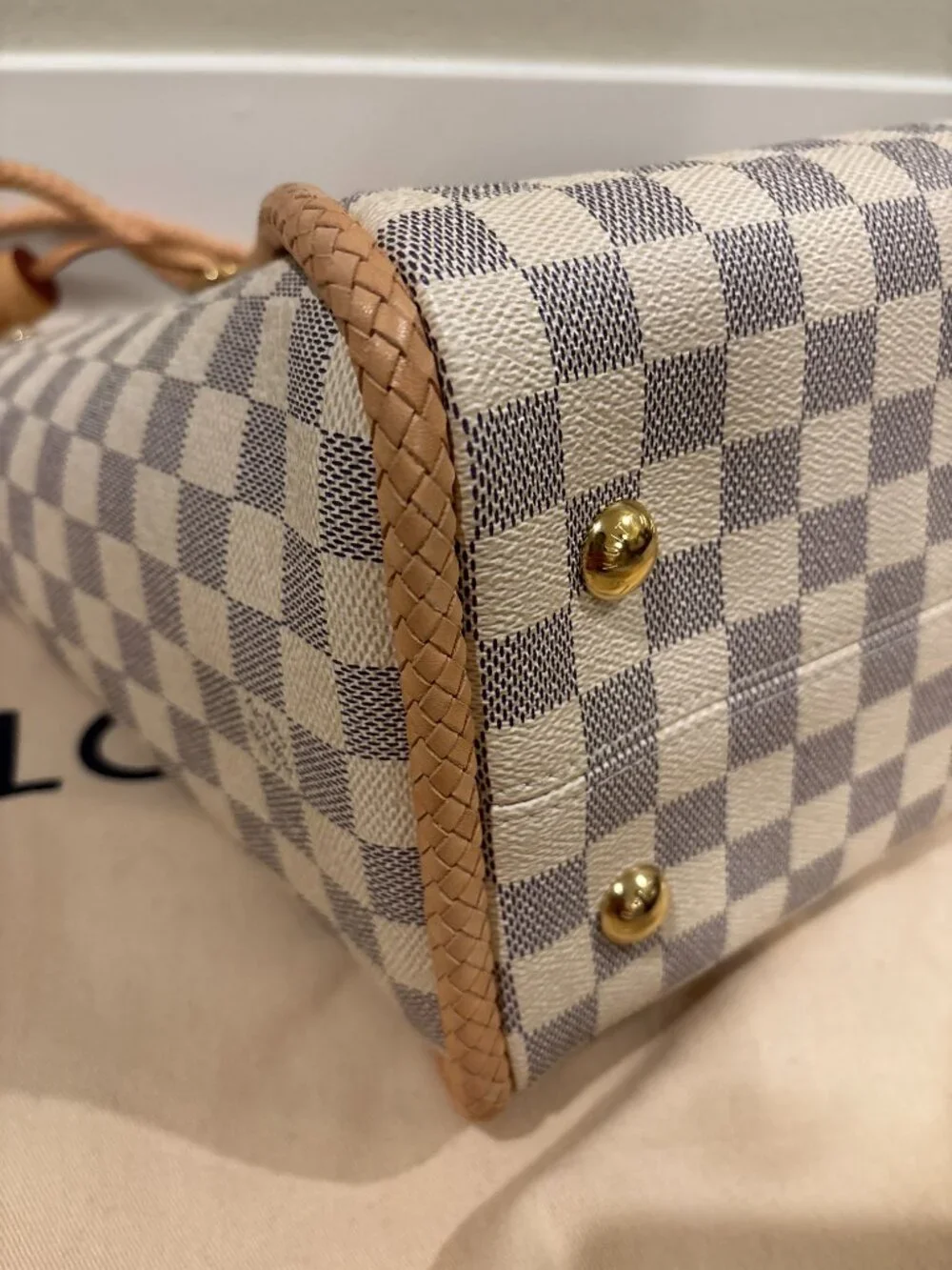 Louis Vuitton Propriano Tote Shoulder Bag Damier Azul Canvas